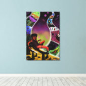 Toile aquarelle peinture guerrier dimension mystérieuse (Insitu (Plancher de Bois))