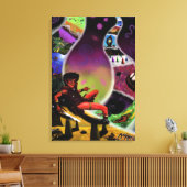 Toile aquarelle peinture guerrier dimension mystérieuse (Insitu(Salon))