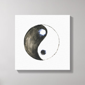 Toile aquarelle peinture symbole yin yang