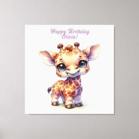 Toile Aquarelle petite girafe (Recto)
