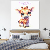 Toile Aquarelle petite girafe (Insitu(Chambre))