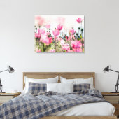 Toile Aquarelle Pink Floral Peinture (Insitu(Chambre))