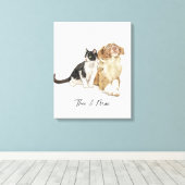 Toile Aquarelle Portrait d'animal personnalisé (Insitu (Plancher de Bois))