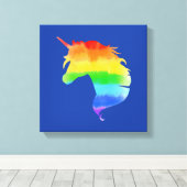 Toile Aquarelle Rainbow Unicorn (Insitu (Plancher de Bois))