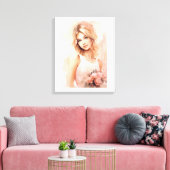 Toile Aquarelle Romantique fille (Insitu(Salon))