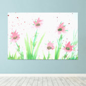 Toile Aquarelle rose (Insitu (Plancher de Bois))