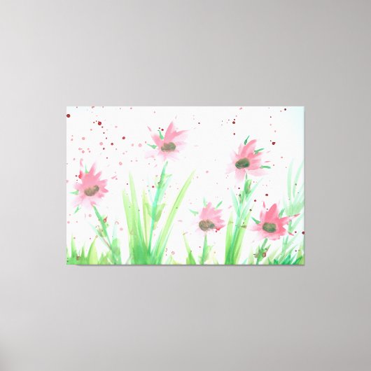 Toile Aquarelle rose (Recto)
