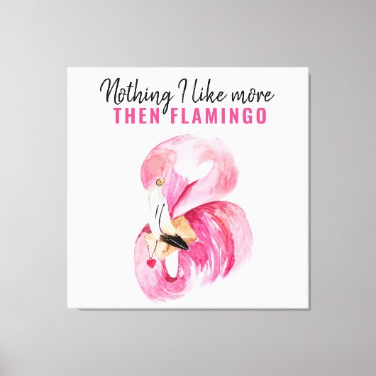 Toile Aquarelle rose exotique moderne Flamant rose cadea (Recto)