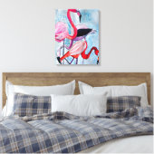 Toile Aquarelle rose flamand coloré (Insitu(Chambre))