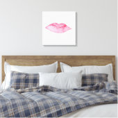 Toile Aquarelle rose lèvres maquillage marque (Insitu(Chambre))