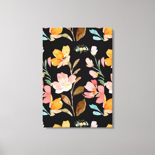 Toile Aquarelle rose monogramme (Recto)