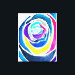 Toile Aquarelle rose pop art bleu<br><div class="desc">Pop art de peinture originale aquarelle d'un rose abstrait bleu aux couleurs colorées. Style pop art.</div>