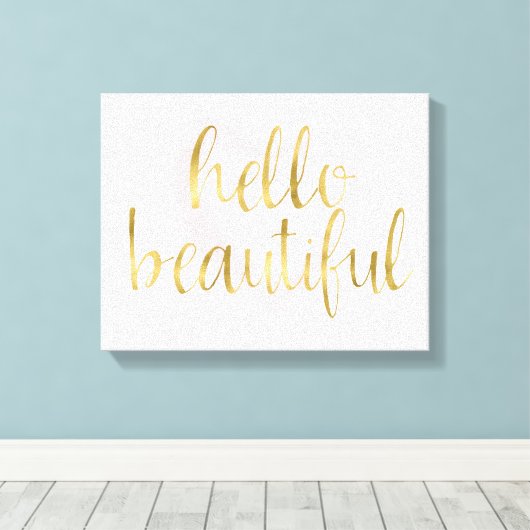 Toile Aquarelle rose rose pâle Coeur Bonjour Belle (Insitu (Plancher de Bois))