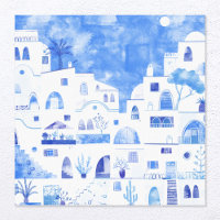 Aquarelle Santorin