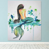 Toile Aquarelle - Sirène (Insitu (Plancher de Bois))