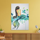 Toile Aquarelle - Sirène (Insitu(Salon))