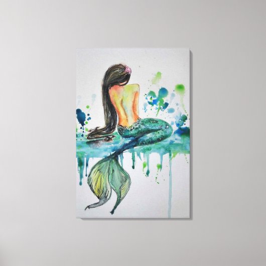 Toile Aquarelle - Sirène (Recto)