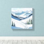 Toile Aquarelle Ski Mountain (Insitu (Plancher de Bois))