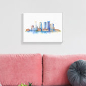 Toile Aquarelle Skyline de Boston City | MA Boston moder (Insitu(Salon))