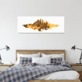 Toile Aquarelle Skyline de Chicago en orange (Insitu(Chambre))