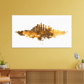 Toile Aquarelle Skyline de Chicago en orange (Insitu(Salon))
