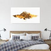 Toile Aquarelle Skyline de Chicago en orange (Insitu(Chambre))