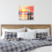 Toile Aquarelle Soleil Côtier Avec Aiguille (Insitu(Chambre))