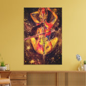 Toile Aquarelle - Sonate Cello Space - Dame au violoncel (Insitu(Salon))