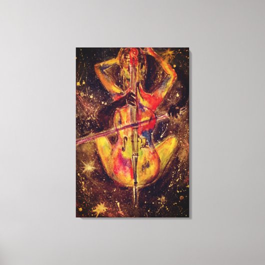 Toile Aquarelle - Sonate Cello Space - Dame au violoncel (Recto)