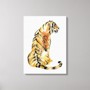 Toile Aquarelle sur tigre