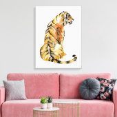 Toile Aquarelle Tiger assis (Insitu(Salon))