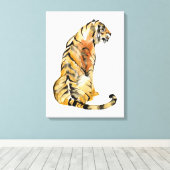 Toile Aquarelle Tiger assis (Insitu (Plancher de Bois))