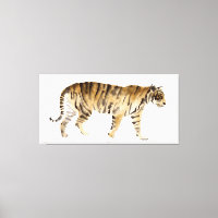 Aquarelle Tigre Marcher