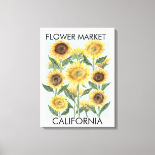 Toile Aquarelle Tournesol Fleur Floral