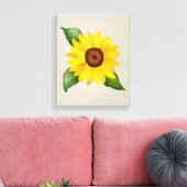 Toile Aquarelle Tournesol Jaune Floral (Insitu(Salon))
