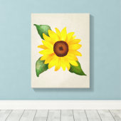 Toile Aquarelle Tournesol Jaune Floral (Insitu (Plancher de Bois))