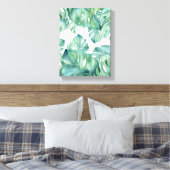 Toile Aquarelle tropicale Monstera Palm Feuilles (Insitu(Chambre))