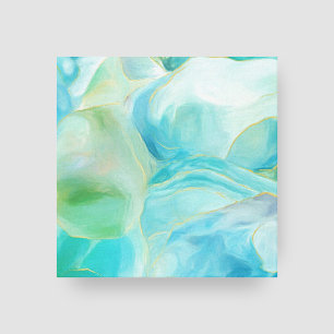 Toile Aquarelle Turquoise Tropical Abstrait Gemme  