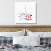 Toile Aquarelle Unicorn Couronne florale (Insitu(Chambre))