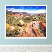 Toile Aquarelle Vasquez Rocks (Insitu (Plancher de Bois))