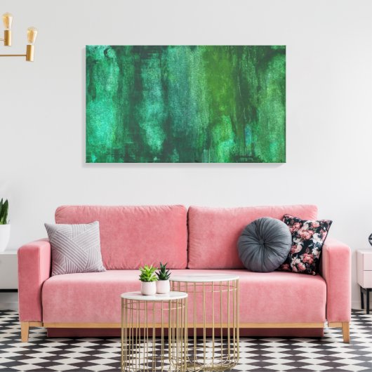 Toile Aquarelle vert foncé Abstraite (Insitu(Salon))