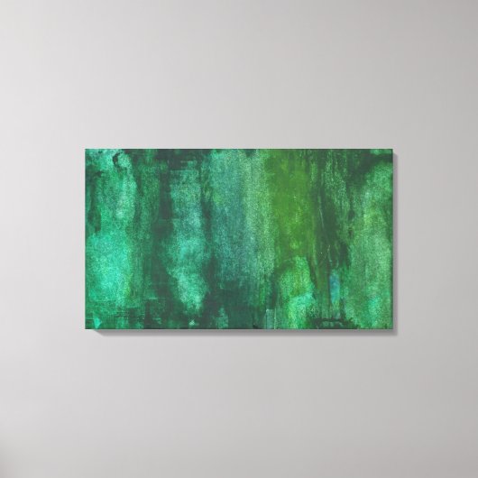 Toile Aquarelle vert foncé Abstraite (Recto)