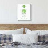 Toile Aquarelle vert monogramme Topiaire (Insitu(Chambre))