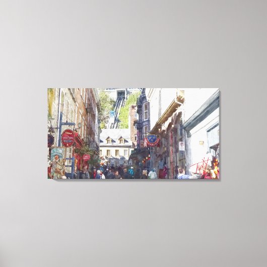 Toile Aquarelle Vieux Québec Imprimer #1 (Recto)