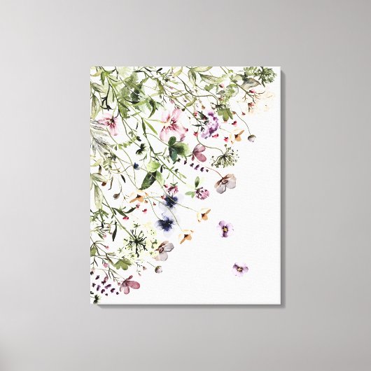 Toile Aquarelle violet Fleurs sauvages (Recto)