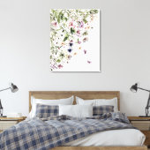 Toile Aquarelle violet Fleurs sauvages (Insitu(Chambre))