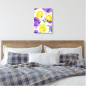 Toile Aquarelle violet rose jaune (Insitu(Chambre))