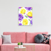 Toile Aquarelle violet rose jaune (Insitu(Salon))