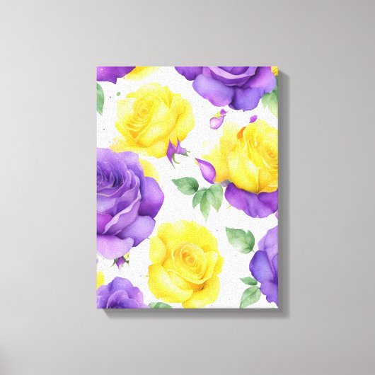 Toile Aquarelle violet rose jaune (Recto)