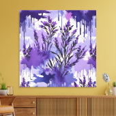 Toile Aquarelle violette avec fleurs (Insitu(Salon))